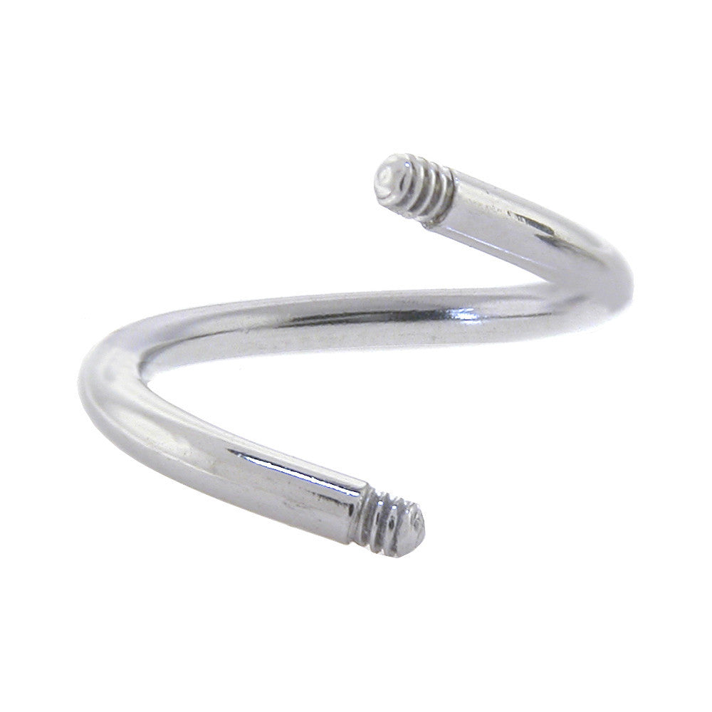 14G Threaded 316l Stainless Steel Spiral Twist Shaft 7/16