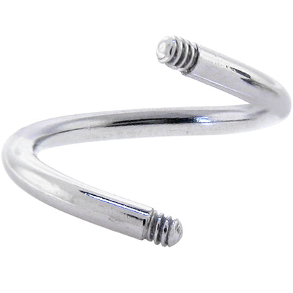 14G Threaded 316l Stainless Steel Spiral Twist Shaft 7/16