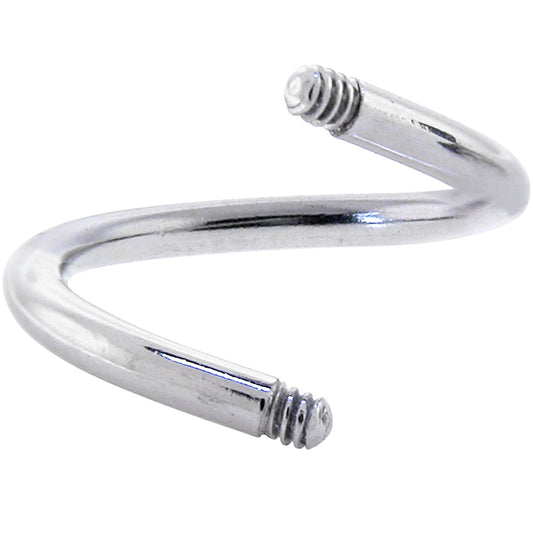 14G Threaded 316l Stainless Steel Spiral Twist Shaft 7/16