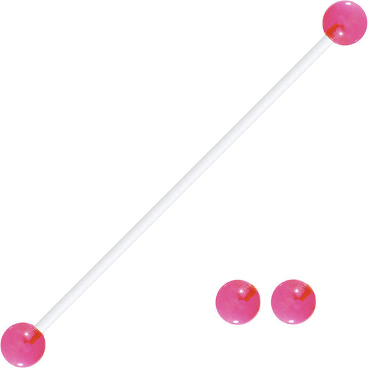 Pregnant Belly Button Ring With Pink UV Ends