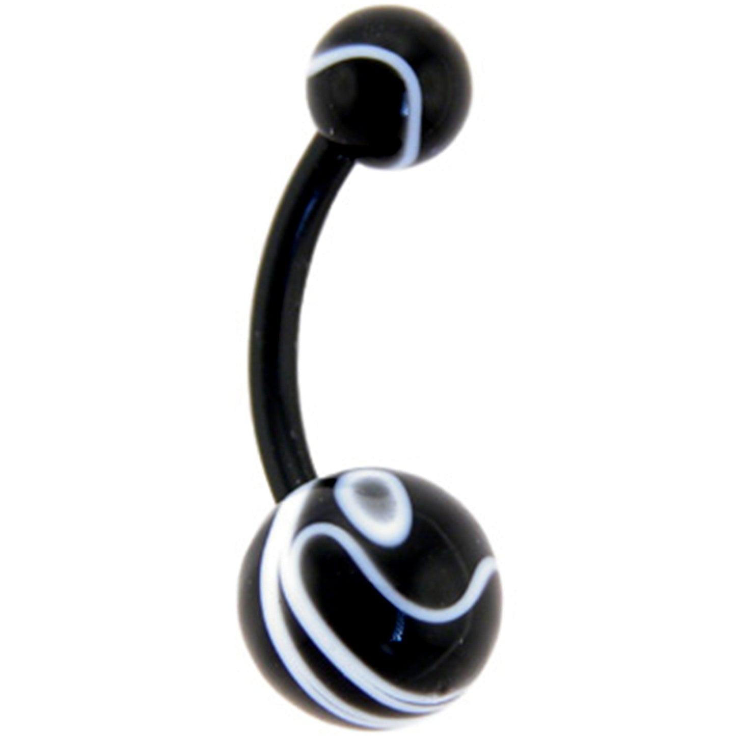 Bioplast Black Marble Belly Ring