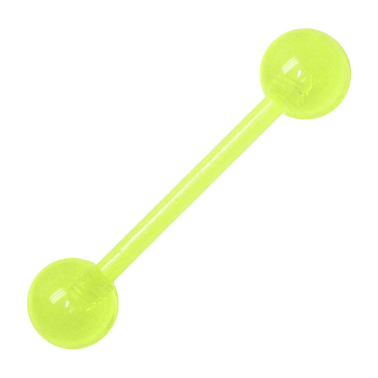 Bioplast Green Glow In The Dark Barbell Tongue Ring
