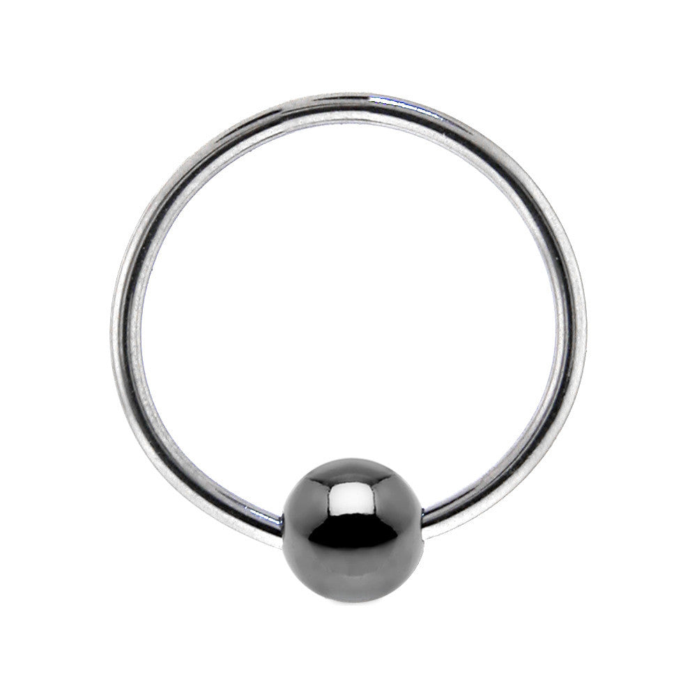 18G 1/2 Hematite Bead BCR Captive Ring