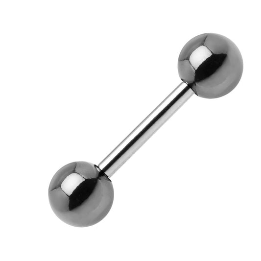 14G Hematite Barbell Tongue Ring 1/2 6mm
