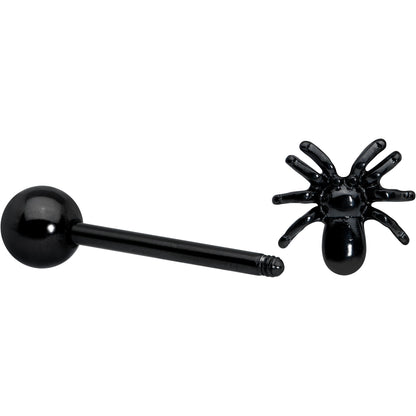Black Titanium Anodized 3-D Spider Barbell Tongue Ring
