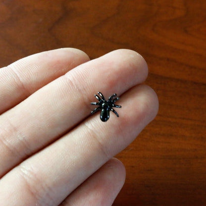 Black Titanium Anodized 3-D Spider Barbell Tongue Ring