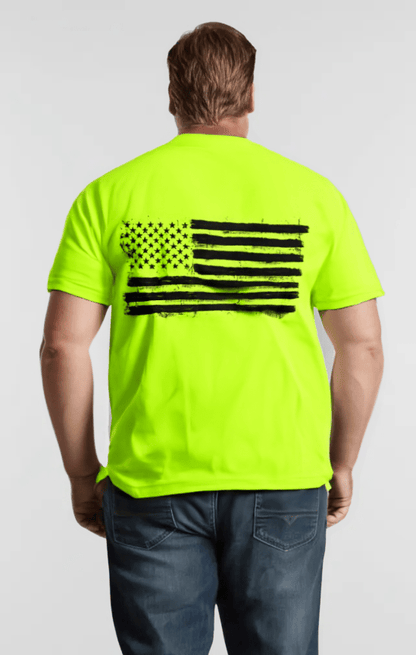Old Glory - Safety Yellow Hi-Vis Pocket T-Shirt