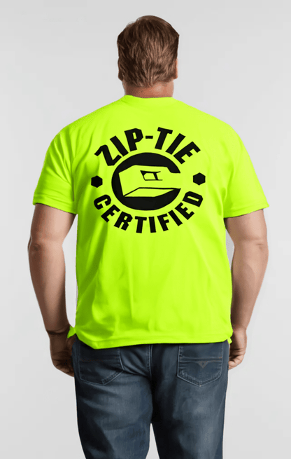 Zip Tie - Safety Yellow Pocket T-Shirt