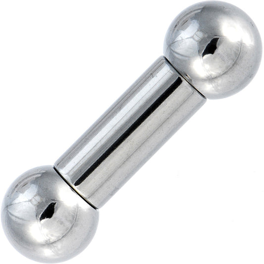 0G Straight Stainless Steel Barbell 3/4 12mm