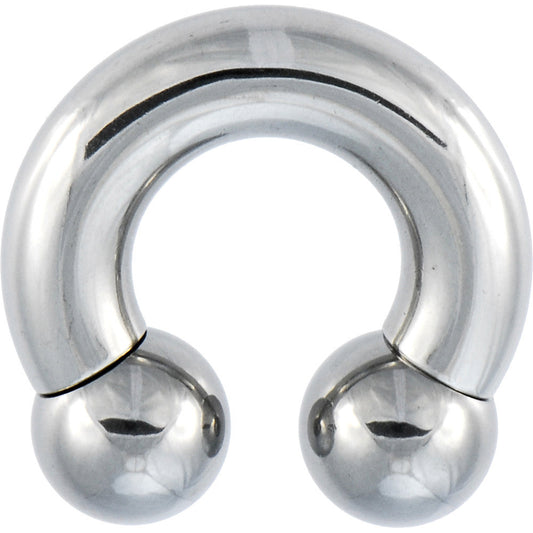 0G 5/8 Stainless Steel Horseshoe Circular Barbell