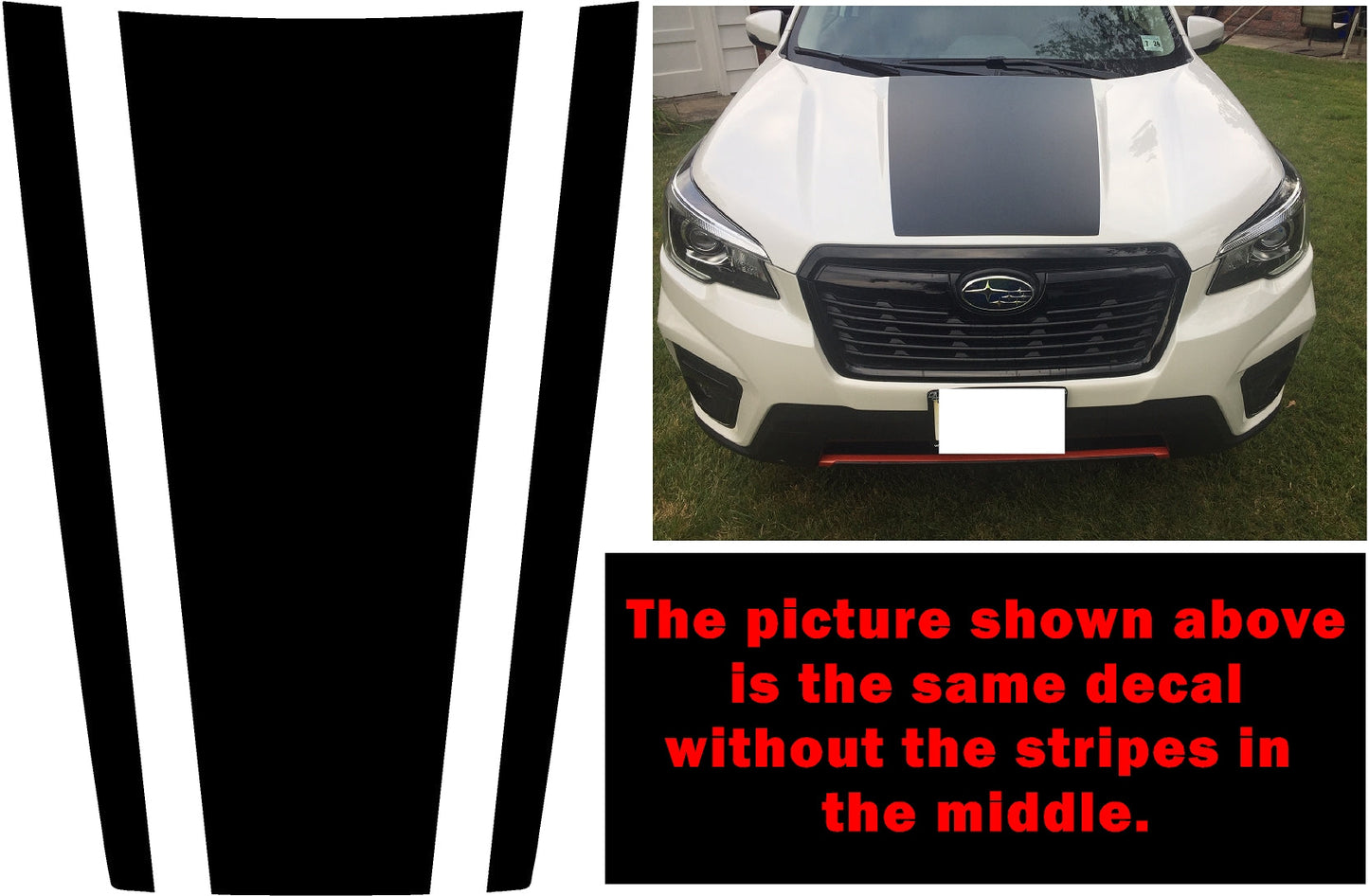 Hood Decal Stripe Cover for 2014-2024 Subaru Forester Sport