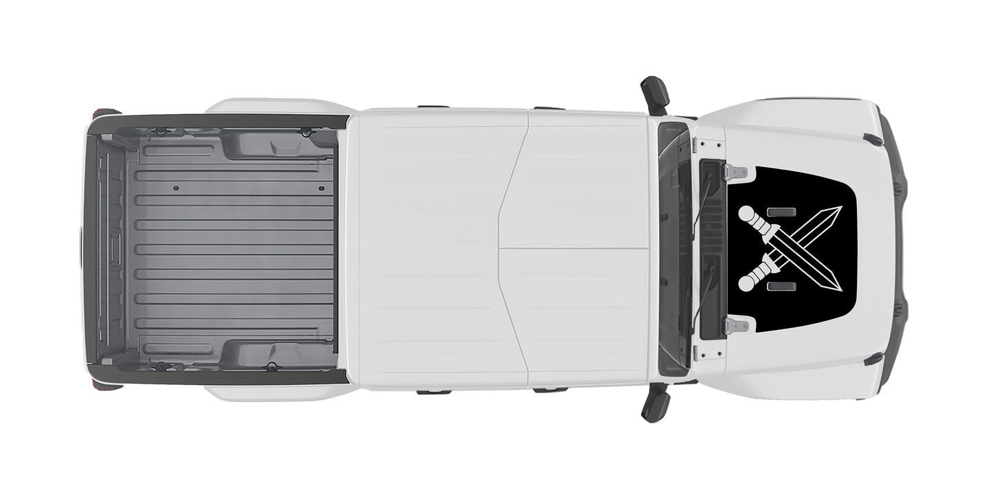Hood "Crossed Swords" Decal Cover for 2018-2021 Jeep Gladiator