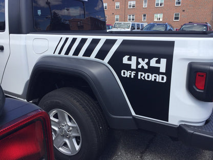 4x4 Off Road Quarter Stripe Decal Graphic for 2020-2021 Jeep Gladiator (x2)