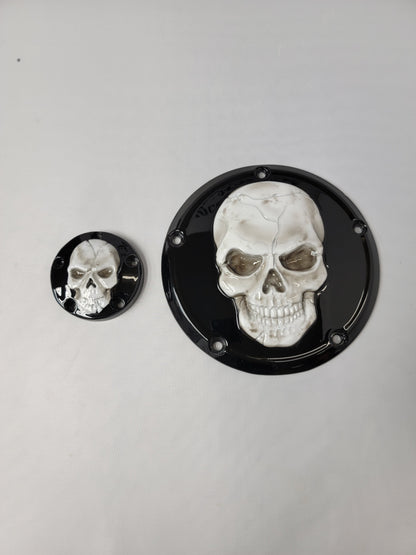 3D Skull Harley derby and points cover
