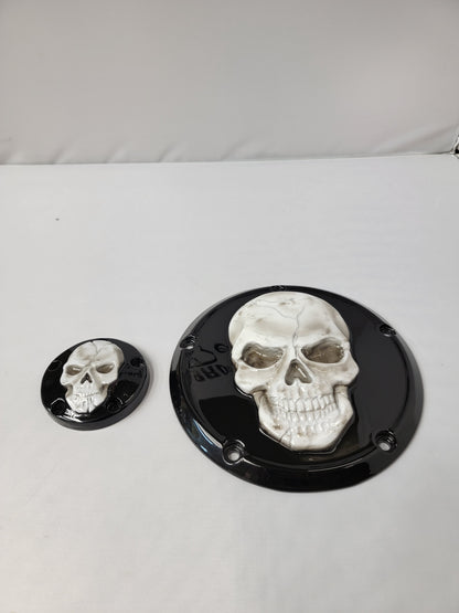 3D Skull Harley derby and points cover