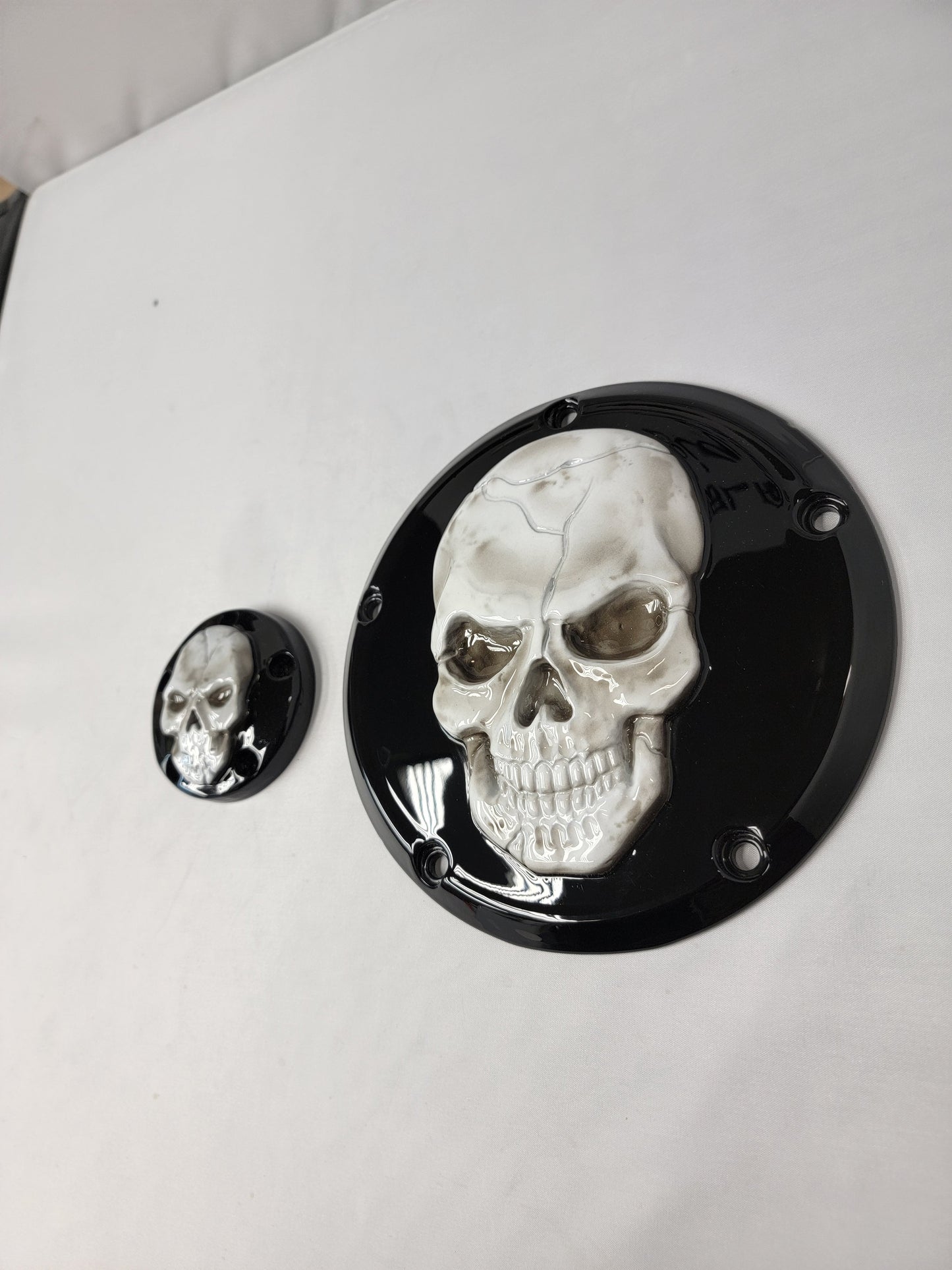 3D Skull Harley derby and points cover