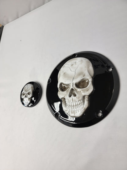 3D Skull Harley derby and points cover