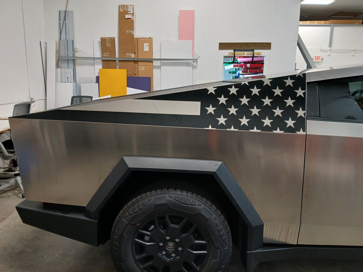 American Flag Bedside Panel Decals For The 2023-2026 Tesla Cybertruck (x2)