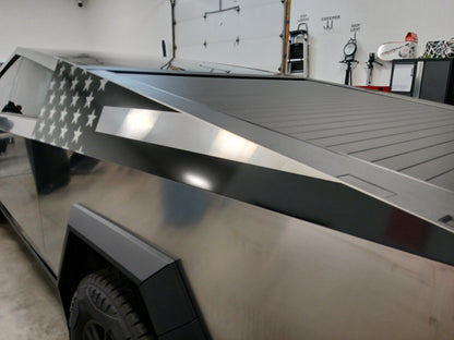 American Flag Bedside Panel Decals For The 2023-2026 Tesla Cybertruck (x2)