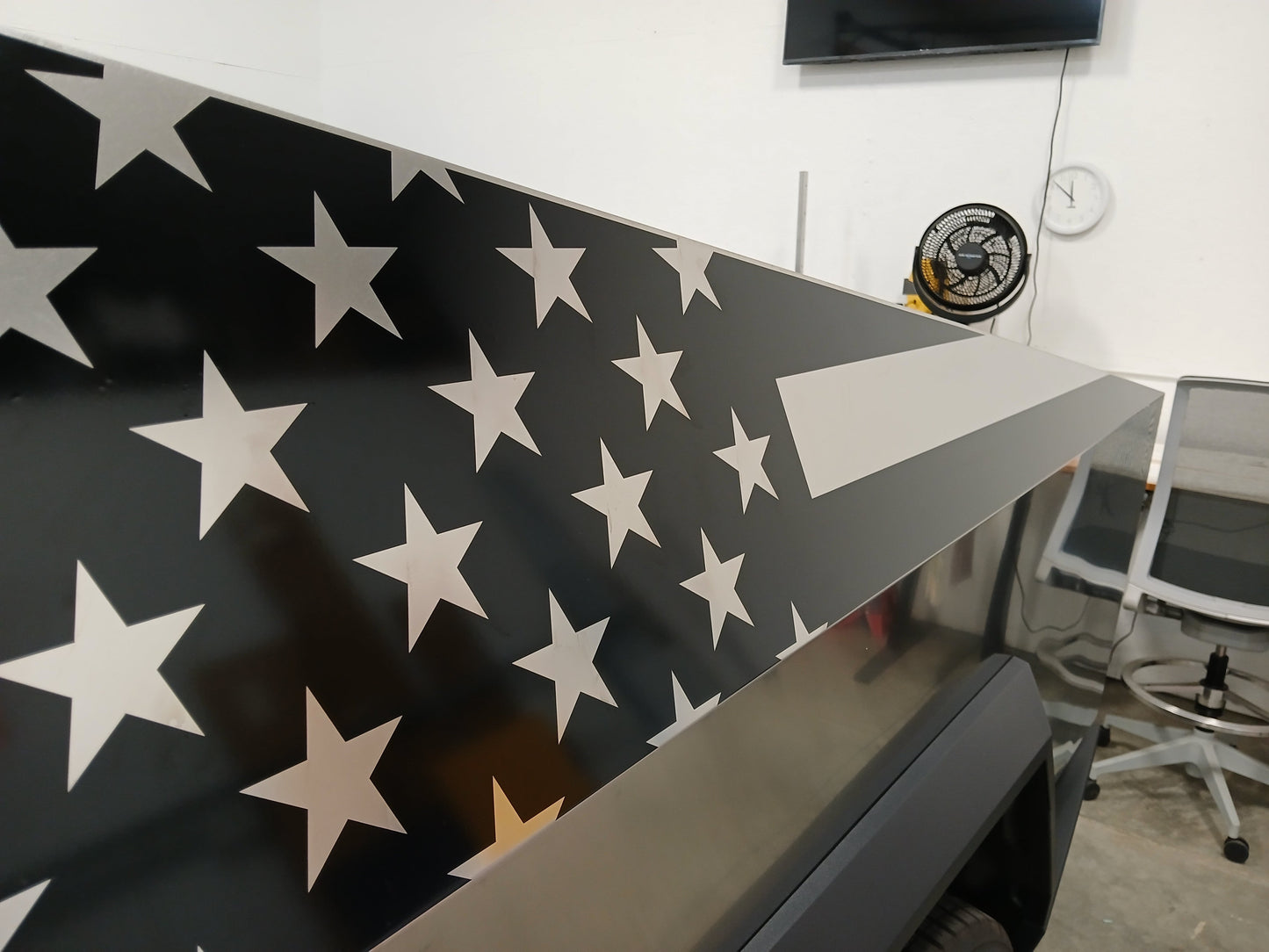 American Flag Bedside Panel Decals For The 2023-2026 Tesla Cybertruck (x2)