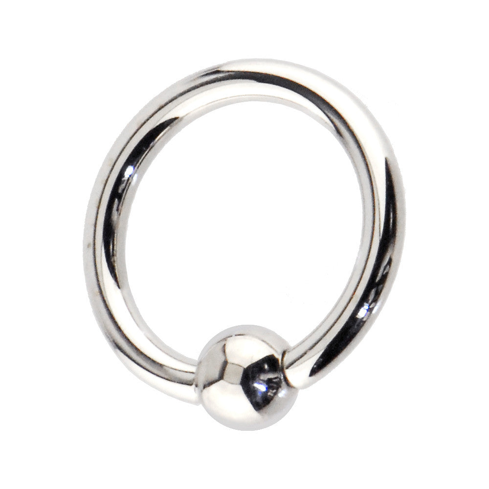 14G 3/8 Solid 14K White Gold BCR Captive Ring