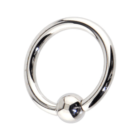 14G 3/8 Solid 14K White Gold BCR Captive Ring