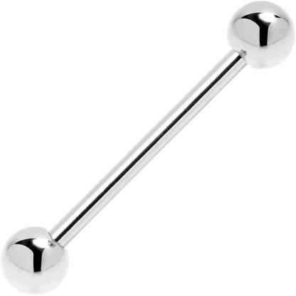 Solid 14k White Gold Straight Barbell 14G 3/4 5mm