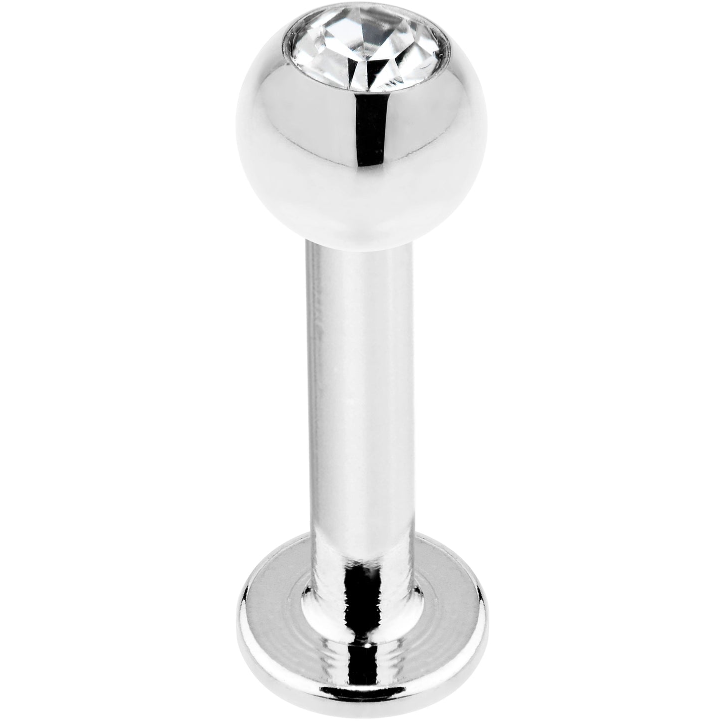 16G 5/16 14k White Gold CZ Ball Labret Tragus Cartilage