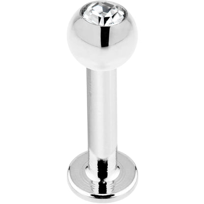 16G 5/16 14k White Gold CZ Ball Labret Tragus Cartilage