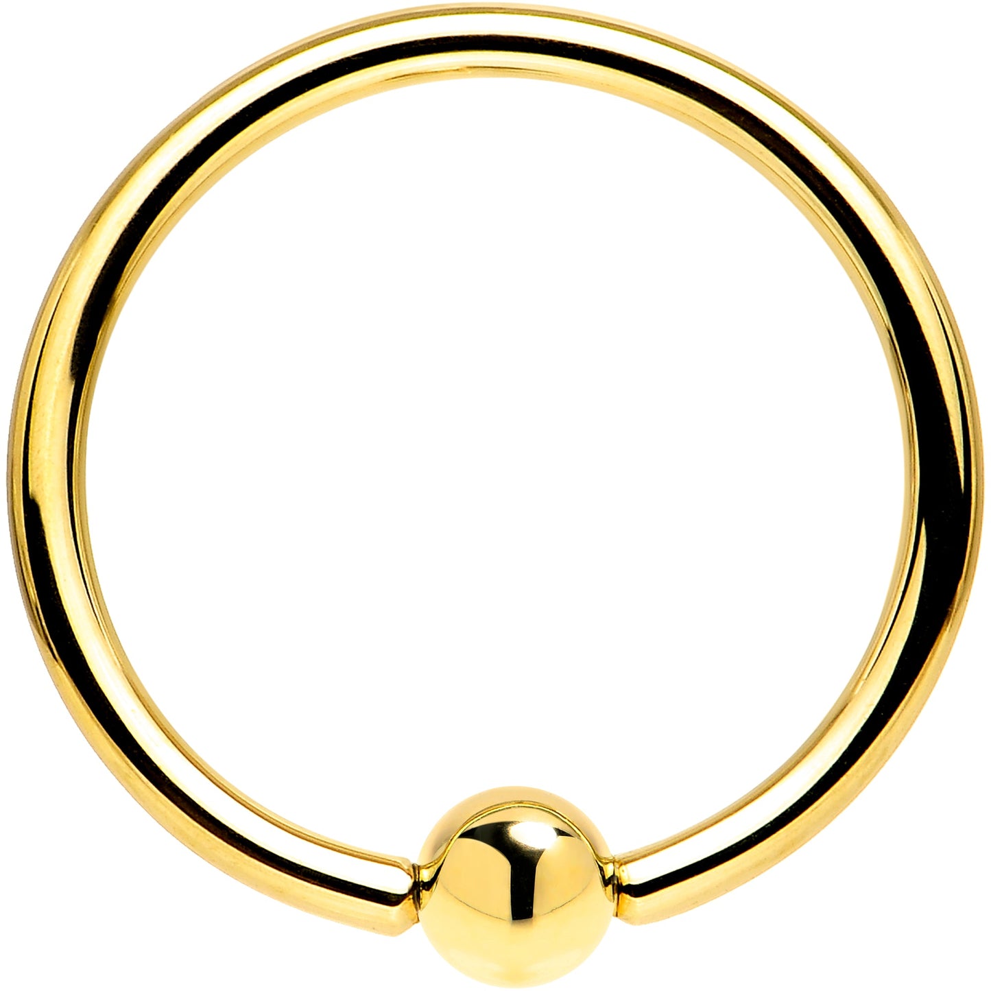 Solid 14k Yellow Gold 16G 1/2 Ball Captive Ring 3mm Ball