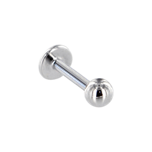 14G 5/16 Solid 14k White Gold Labret Monroe- 4mm Ball