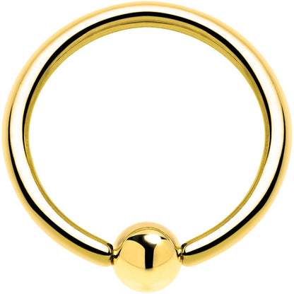 Solid 14K Yellow Gold 16G 3/8 Ball Captive Ring 3mm Ball