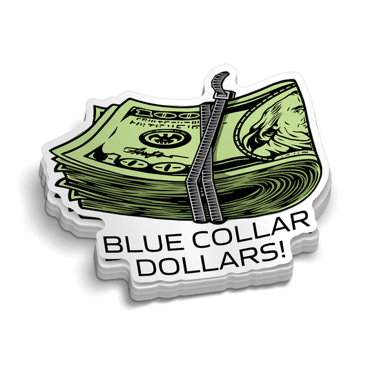 Blue Collar Dollars - Hard Hat Decal
