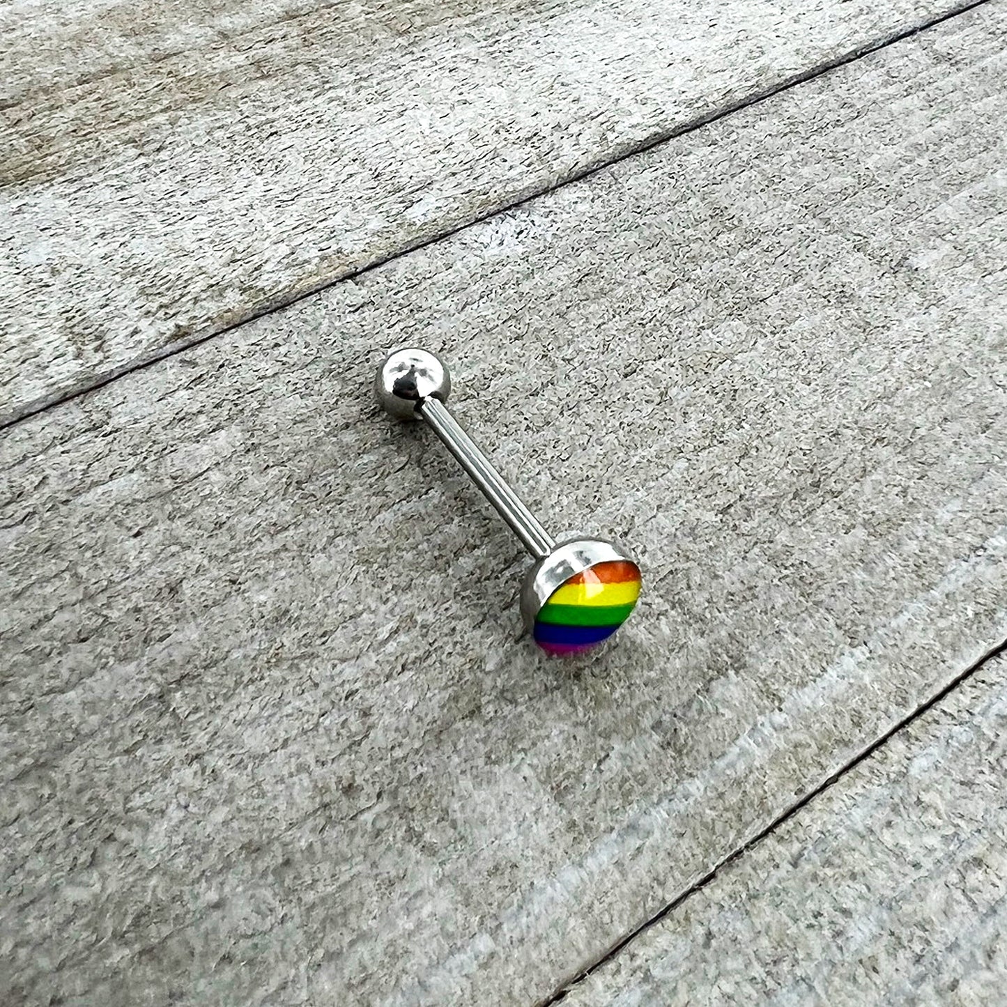 Surgical Steel RAINBOW Gay Pride Barbell