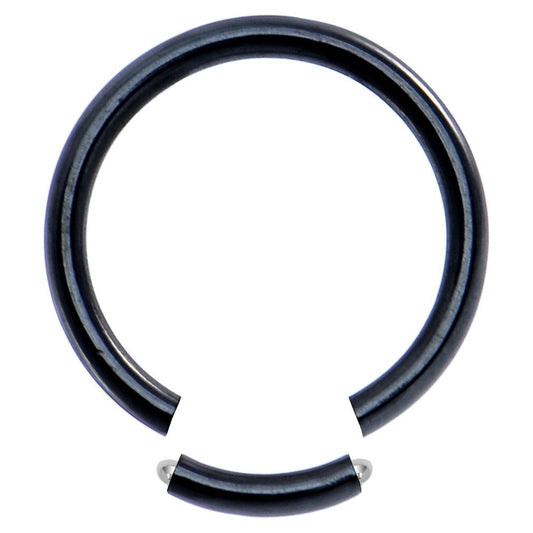 14G 1/2 Black Anodized Segment Ring