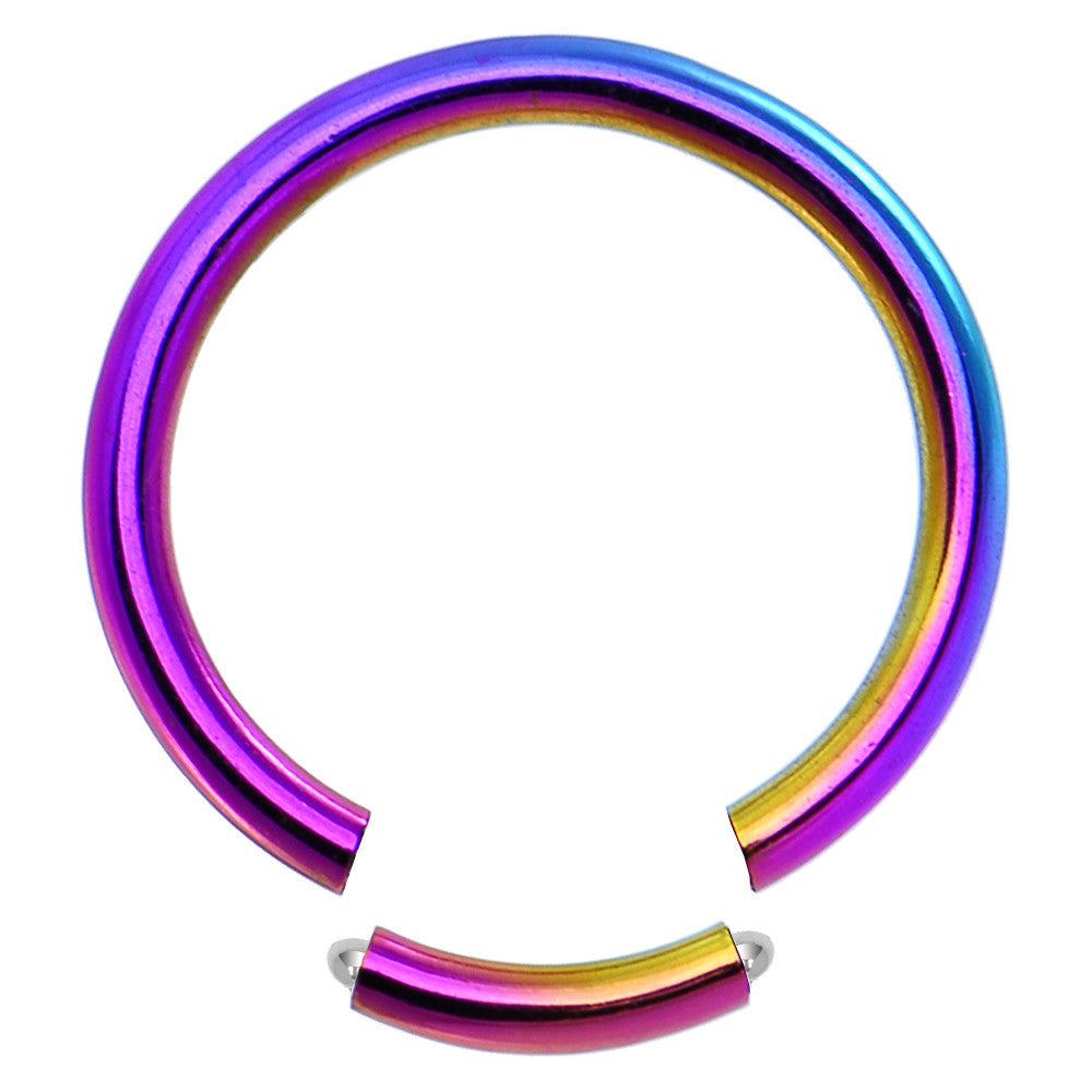 14G 1/2 Rainbow Anodized Segment Ring