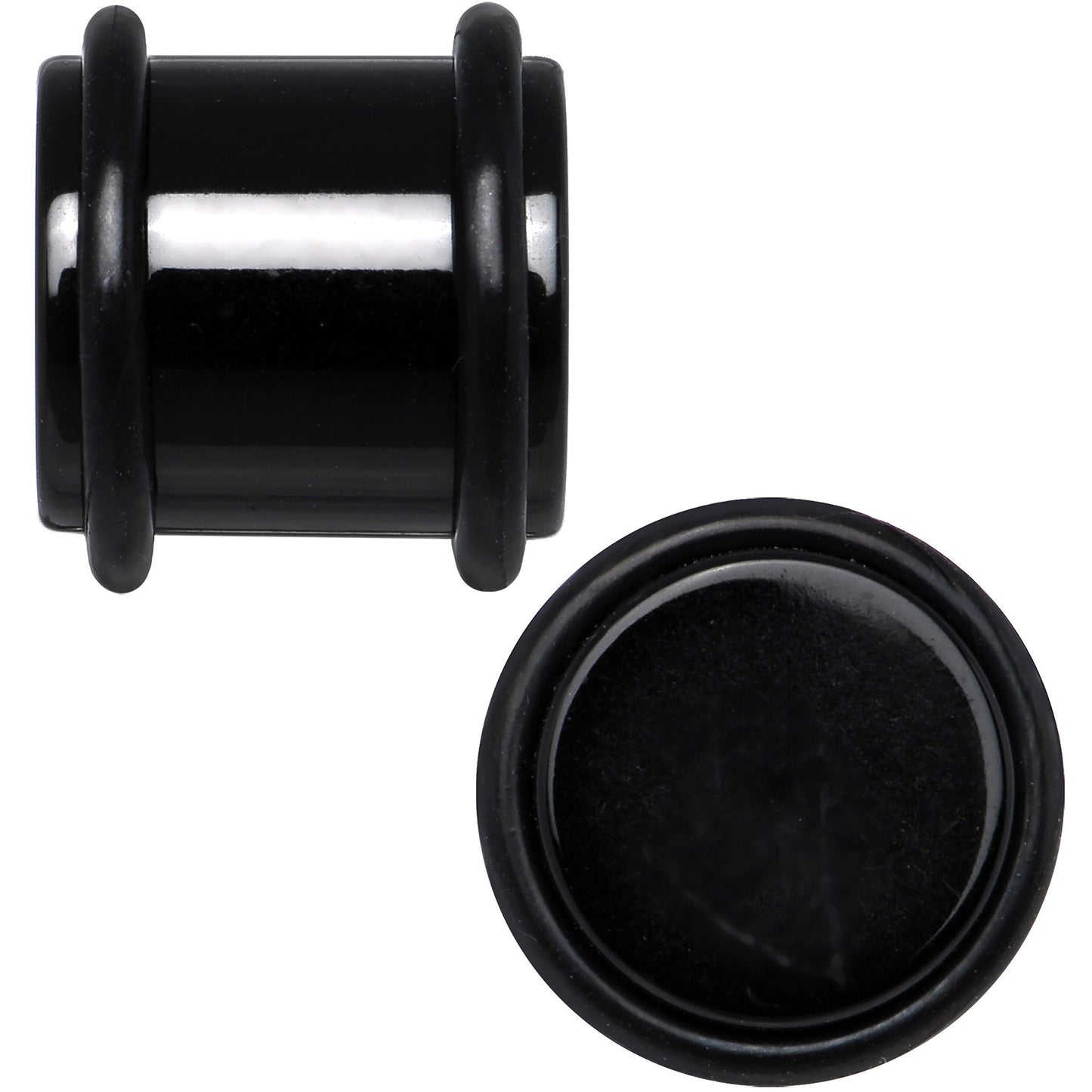 1/2 Black Acrylic Straight Plug Pair