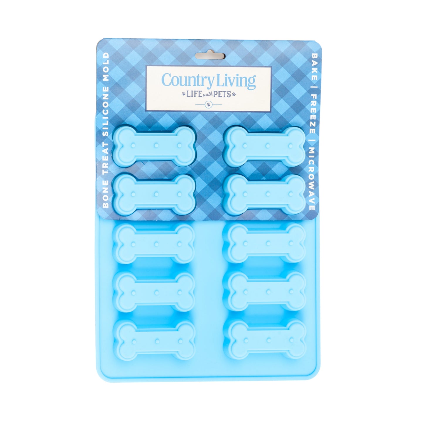 Country Living Bone-Shaped Silicone Baking Tray (10-Cavity Mold) – for Homemade Dog Treats, Candy, Cookies, Chocolate, and Ice Cubes