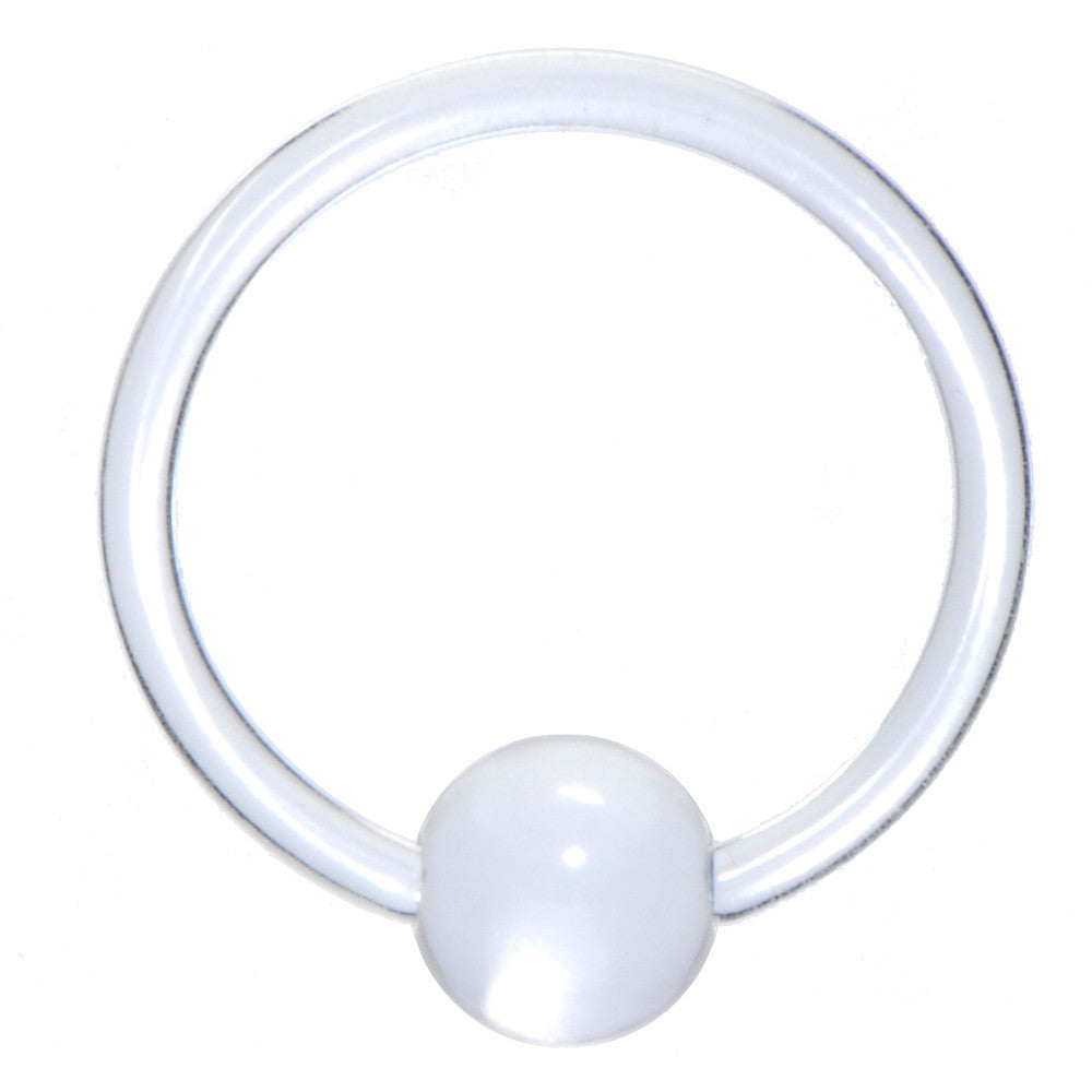16G 3/8 Clear Acrylic BCR Captive Ring