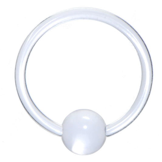 16G 3/8 Clear Acrylic BCR Captive Ring