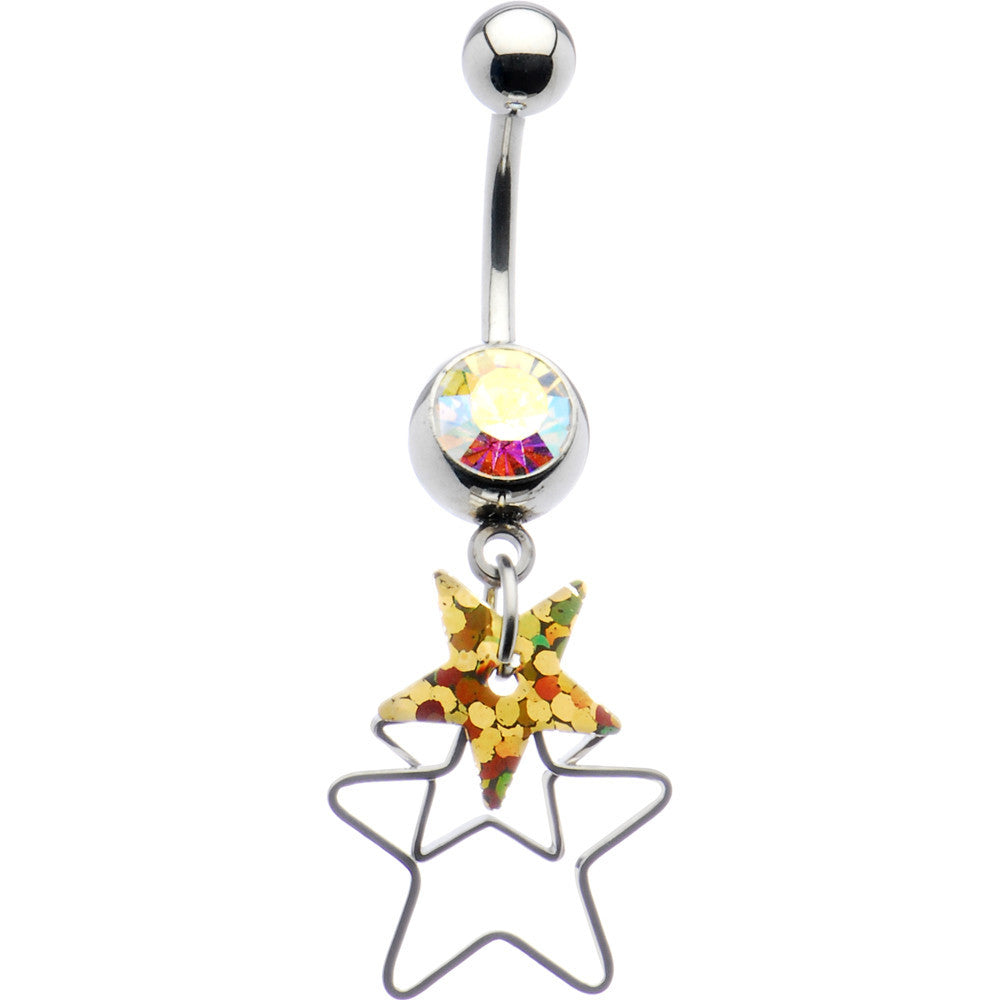 Aurora Gem Galaxy of Stars Belly Ring