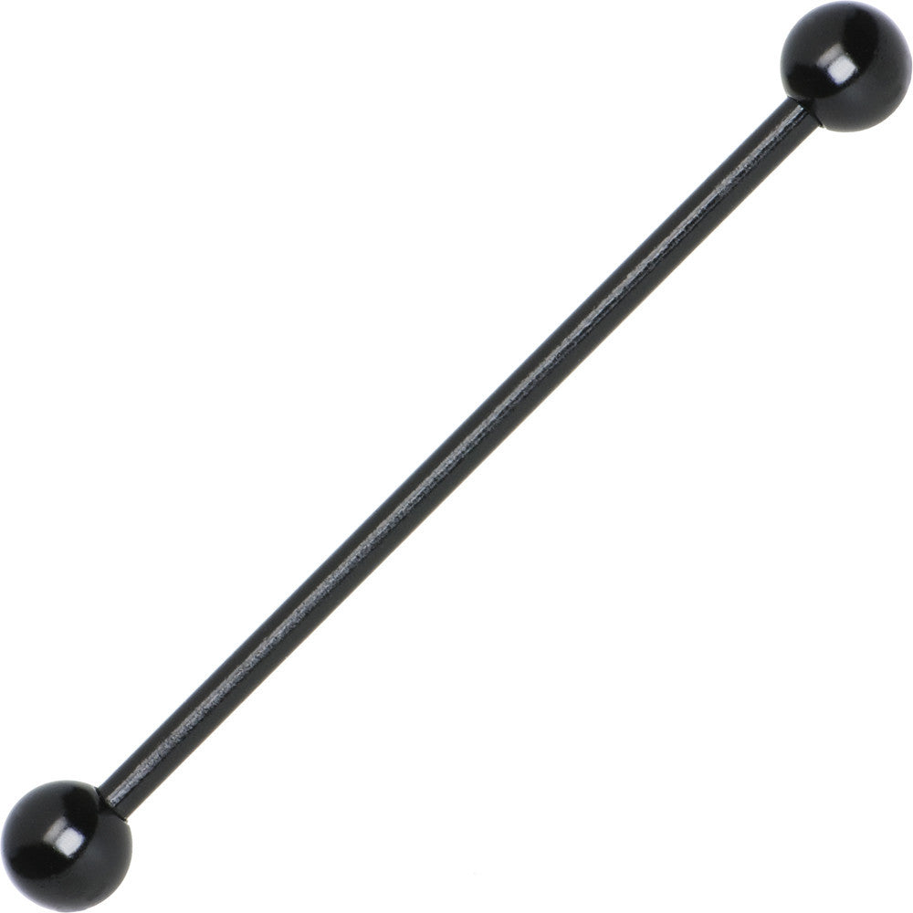 14G Black Plated Titanium Industrial Barbell Earring