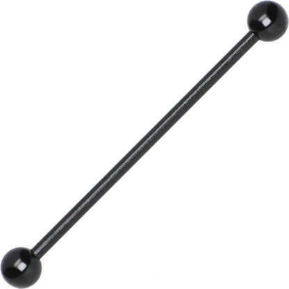 14G Black Plated Titanium Industrial Barbell Earring