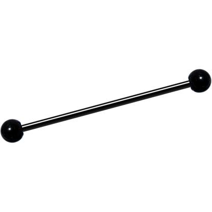 14G Black Plated Titanium Industrial Barbell Earring