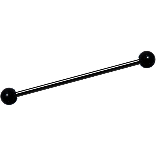 14G Black Plated Titanium Industrial Barbell Earring