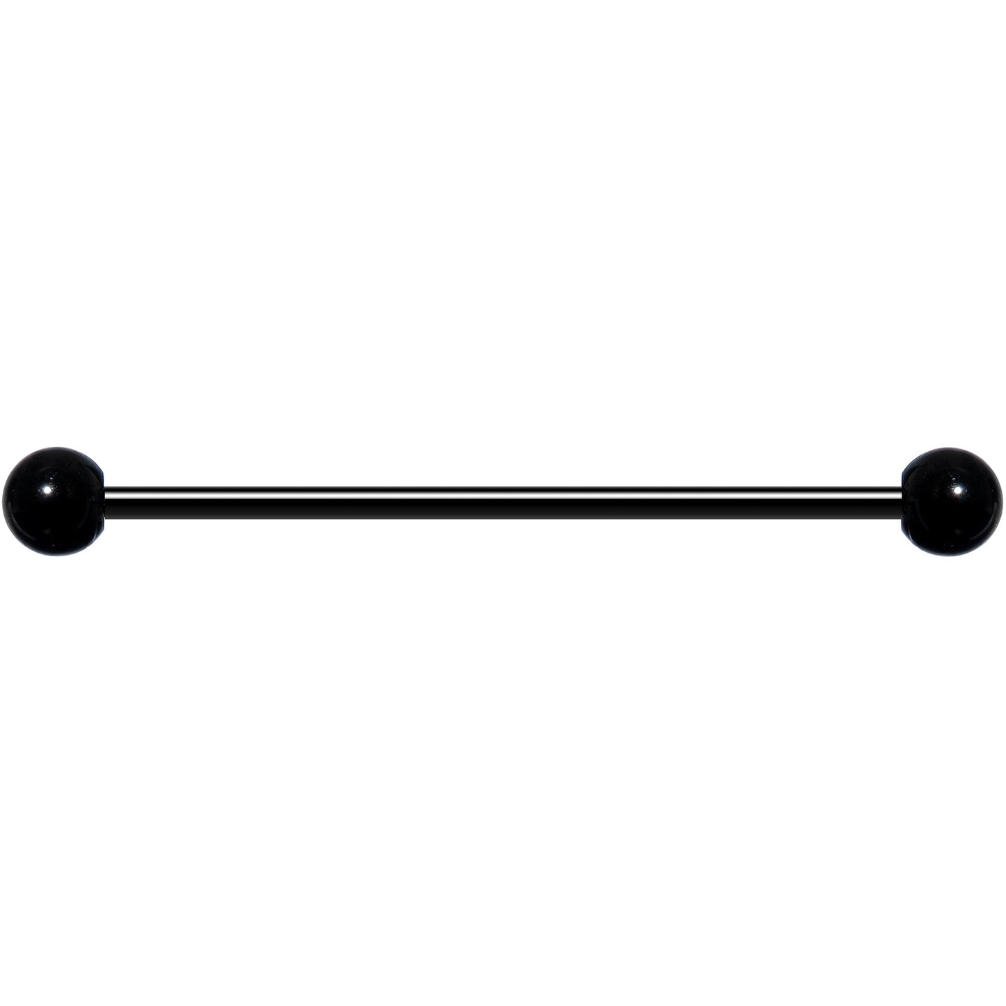 14G Black Plated Titanium Industrial Barbell Earring