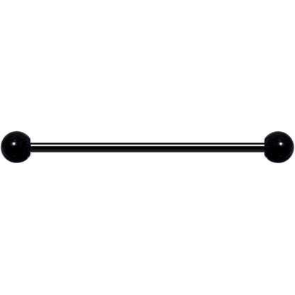 14G Black Plated Titanium Industrial Barbell Earring