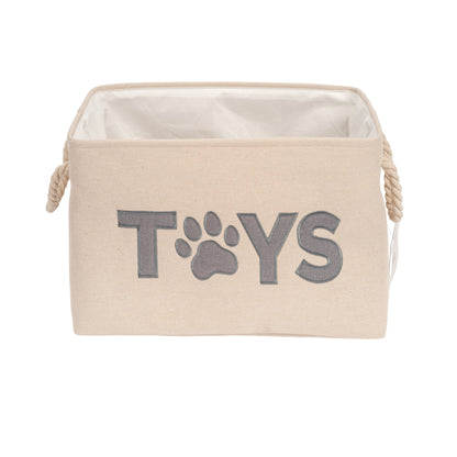 Country Living Foldable Fabric Dog Toy Storage Bin - Convenient Organizer for Pet Accessories