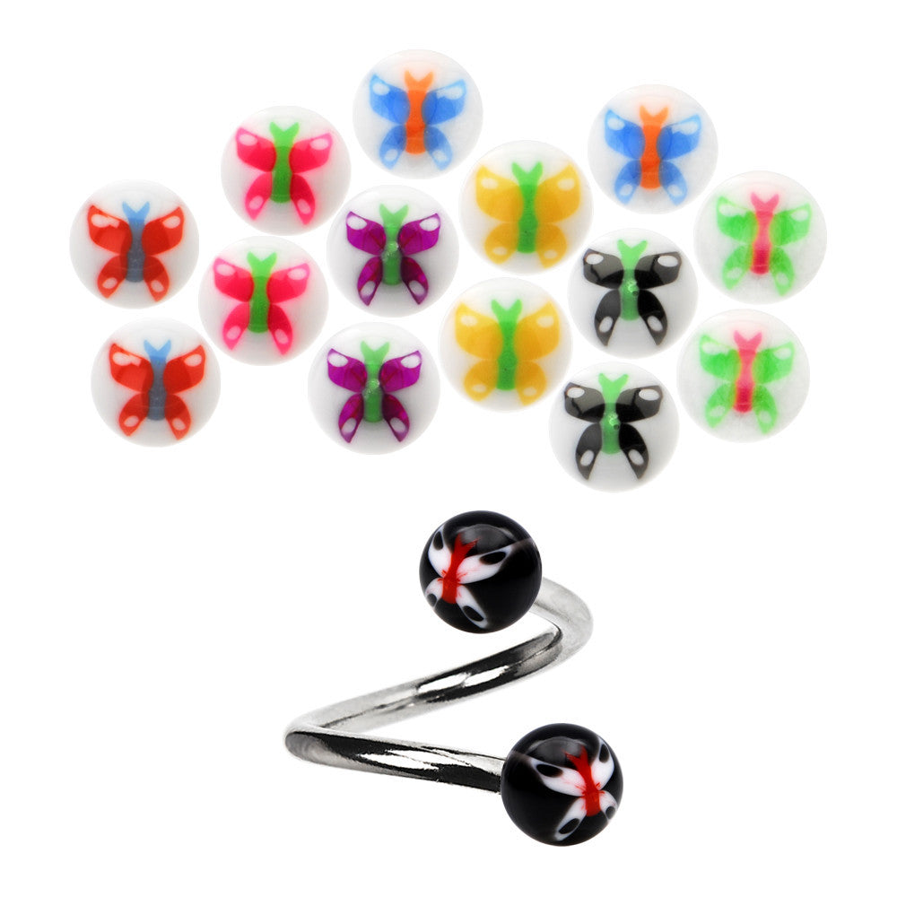 14Ga Butterfly 8 Pair Interchangeable Spiral Belly Pack Set