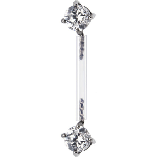 Clear Cubic Zirconia Bioplast Intimate Piercing